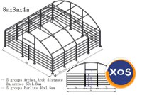 Cort pentru animale adapost grajd mobil - 8m x 8m - 3