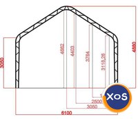 Cort de depozitare tip casa cu structura dubla - latime 6m x 10 12 18 - 2