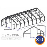 Cort depozitare tip casa cu structura dubla - latime 12m x lungime 18m - 2