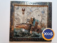 Știucă taxidermie steampunk tablou 3d unicat - 3