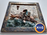 Știucă taxidermie steampunk tablou 3d unicat - 10