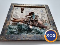 Știucă taxidermie steampunk tablou 3d unicat - 9