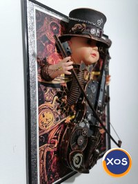 vioară steampunk tablou 3d , decorațiune, cadou inedit - 2