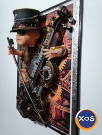 vioară steampunk tablou 3d , decorațiune, cadou inedit - 3