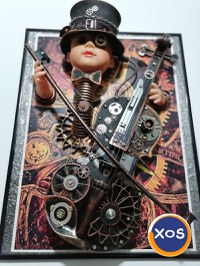 vioară steampunk tablou 3d , decorațiune, cadou inedit - 4