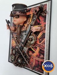 vioară steampunk tablou 3d , decorațiune, cadou inedit - 9