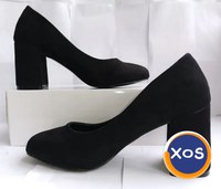 Pantofi negri cu toc gros rotund  Roccobarocco Eleganti foarte frumosi - 5