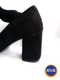 Pantofi negri cu toc gros rotund  Roccobarocco Eleganti foarte frumosi - 6