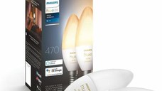 2 Becuri LED inteligente Philips Hue B39, Bluetooth, E14, 4W (40W), 470 lm, lumina alba (2200-6500K)