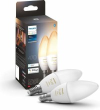 2 Becuri LED inteligente Philips Hue B39, Bluetooth, E14, 4W (40W), 470 lm, lumina alba (2200-6500K) - 1