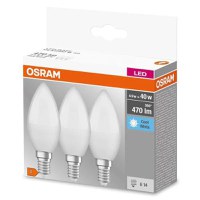 3 Becuri LED Osram Base Classic B, E14, 4.9W (40W), 470 lm, lumina neutra (4000K) - 3