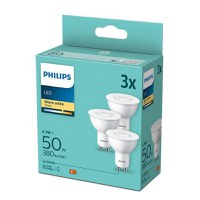 3 Becuri LED Philips Spot, GU10, 4.7W (50W), 380 lm, lumina calda (2700K) - 2