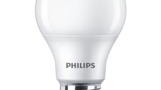 4 Becuri LED Philips A60, E27, 8W (60W), 806 lm, lumina neutra (4000K), mat