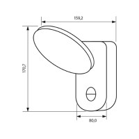 Aplica LED cu senzor de miscare Vivalux ROUND TANIS, 15W, 230V, 1000 lm, lumina neutra (4000K), 120°, IP65, 80x171x160mm, 50000h - 1