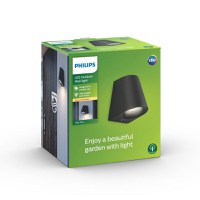 Aplica LED pentru exterior Philips Hue Virga, 3W (30W), 400 lm, lumina calda (2700K), IP44, 103x92x122mm, Negru - 2