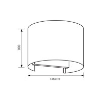 Aplica LED Vivalux ROUND STARK, 6W, 180 lm, lumina neutra (4000K), 120°, IP54, 135x115x100mm, 15000h, aluminiu, -25÷+40°C, Negru - 3