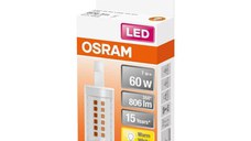 Bec LED Osram SLIM LINE, R7s, 7W (60W), 806 lm, lumina calda (2700K), 78mm, Ø20mm