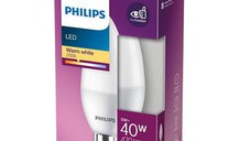 Bec LED Philips B35, EyeComfort, E14, 5W (40W), 470 lm, lumina calda (2700K), mat