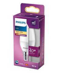 Bec LED Philips B35, EyeComfort, E14, 5W (40W), 470 lm, lumina calda (2700K), mat - 1