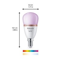 Bec LED RGB inteligent Philips Bulb P45, Wi-Fi, Bluetooth, E14, 4.9W (40W), 470 lm, lumina alba si color (2200-6500K) - 1