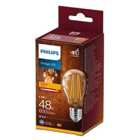 Bec LED vintage (decorativ) Philips Classic Gold Bulb A60, EyeComfort, E27, 5.5W (48W), 600 lm, lumina calda (2500K), cu filamen - 1