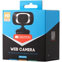 CANYON 720P HD webcam with USB2.0. connector, 360° rotary view scope, 1.0Mega pixels, Resolution 1280*720, viewing angle 60°, ca - 3