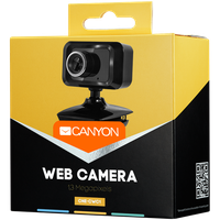 CANYON Enhanced 1.3 Megapixels resolution webcam with USB2.0 connector, viewing angle 40°, cable length 1.25m, Black, 49.9x46.5x - 3