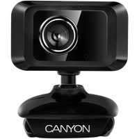 CANYON Enhanced 1.3 Megapixels resolution webcam with USB2.0 connector, viewing angle 40°, cable length 1.25m, Black, 49.9x46.5x - 1