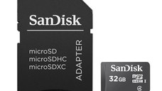 Card de Memorie MicroSD SanDisk 32GB, Adaptor SD, Class 4