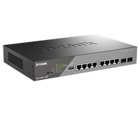 D-Link Switch DSS-200G-10MP, 8 porturi Gigabit POE, 2X SFP 1000Mbps, Capacitate switch: 20Gbps, FW Rate: 14.88Mbps, POE Budget:1 - 3