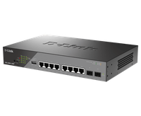 D-Link Switch DSS-200G-10MP, 8 porturi Gigabit POE, 2X SFP 1000Mbps, Capacitate switch: 20Gbps, FW Rate: 14.88Mbps, POE Budget:1 - 1