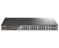 D-Link Switch DSS-200G-28MP,24 x 10/100/1000 Mbps PoE, 4 x Combo 1000 Mbps, Switching Capacity:56 Gbps, Forwarding Rate: 41.67 M - 4