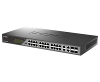 D-Link Switch DSS-200G-28MP,24 x 10/100/1000 Mbps PoE, 4 x Combo 1000 Mbps, Switching Capacity:56 Gbps, Forwarding Rate: 41.67 M - 1