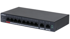 Dahua 10-Port Cloud Managed Desktop Gigabit Switch cu 8-Port PoE, CS4010-8GT-110, Interfata: Port 1-8: 8 × RJ-45 10/100/1000 Mbp