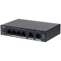 DAHUA 6 port Managed Desktop switch, CS4006-4ET-60, Interfata: Port 1-4: 4 × RJ-45 10/100 Mbps (PoE) Port 5-6: 2 × RJ-45 10/100/ - 1