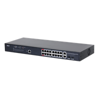 Dahua Managed Switch 18 porturi, 16 porturi POE, Gigabit, Port 1-16:16 × 10M/100M/1000MBase-T (PoE), Port 17-18:2 × 10M/100M/100 - 1