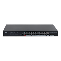 Dahua managed switch 26 porturi, 24 porturi POE, Interfata:24 x 10/100/1000 Mbps, 2 x 2 gigabit uplink combo ports, Buget POE: 3 - 3