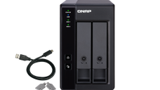 Extensie USB QNAP TR-002 2-Bay, 2.5/3.5 SATA 6Gbps HDD (neincluse), 1xUSB3.11 (type-c), tower, PSU adaptor 36W, garantie 2 ani