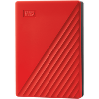 HDD Extern WD My Passport 4TB, 256-bit AES hardware encryption, Backup Software, Slim, USB 3.2 Gen 1 Type-A up to 5 Gb/s, Red - 1