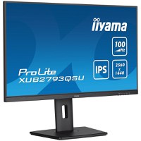 IIYAMA Monitor LED XUB2793QSU-B6 27” WQHD IPS 2560 x 1440 @100Hz 16:9 250 cd/m² 1300:1 1ms HDMI DP USB Hub 3.2, height, swivel, - 2