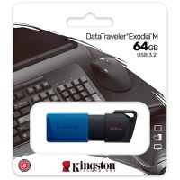 Kingston 64GB DataTraveler Exodia M USB slider cap USB 3.2 Gen2, blue - 3