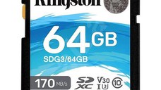 Kingston 64GB SDXC Canvas Go Plus 170R C10 UHS-I U3 V30 EAN: 740617301397