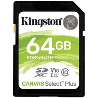 Kingston 64GB SDXC Canvas Select Plus 100R C10 UHS-I U1 V10 EAN: 740617297973 - 1