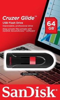 Memorie USB Flash Drive SanDisk Cruzer Glide, 64GB, USB 2.0 - 3