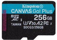 MicroSD Kingston Canvas GO Plus 256GB, Class 10 - UHS I, U3, V30, A2 - 3