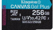 MicroSD Kingston Canvas GO Plus 256GB, Class 10 - UHS I, U3, V30, A2