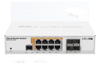 MikroTik Cloud Router Switch 112-8P-4S-IN with QCA8511 400Mhz CPU, 128MBRAM, 8xGigabit LAN with PoE-out, 4xSFP, RouterOS L5, des - 1