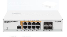 MikroTik Cloud Router Switch 112-8P-4S-IN with QCA8511 400Mhz CPU, 128MBRAM, 8xGigabit LAN with PoE-out, 4xSFP, RouterOS L5, des