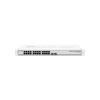 MikroTik Cloud Smart Switch 326-24G-2S+RM with 24* 10/100/1000 GigabitEthernet ports, 2* SFP+ cages, 1U rackmount case, PSU, Pas - 1