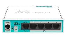 MIKROTIK HEX LITE 5-Port Ethernet Router RB750R2, plastic case, 650MHZ ,64MB, 5* Ethernet LAN (RJ-45), 10,100 Mbit/s, WAN Port: